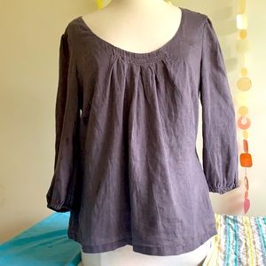 Boden Peasant Long Sleeve linen blouse size 10